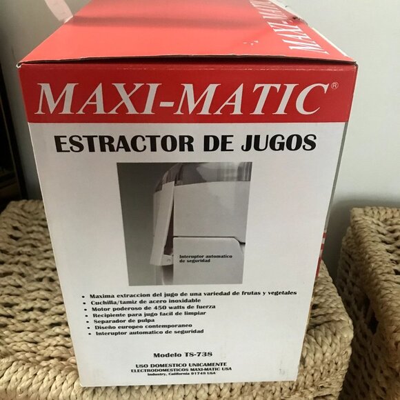 Vintage Unopened Macys Maxi-Matic Juice Extractor Juice Machine 450 Watts TS-738 - Picture 4 of 5